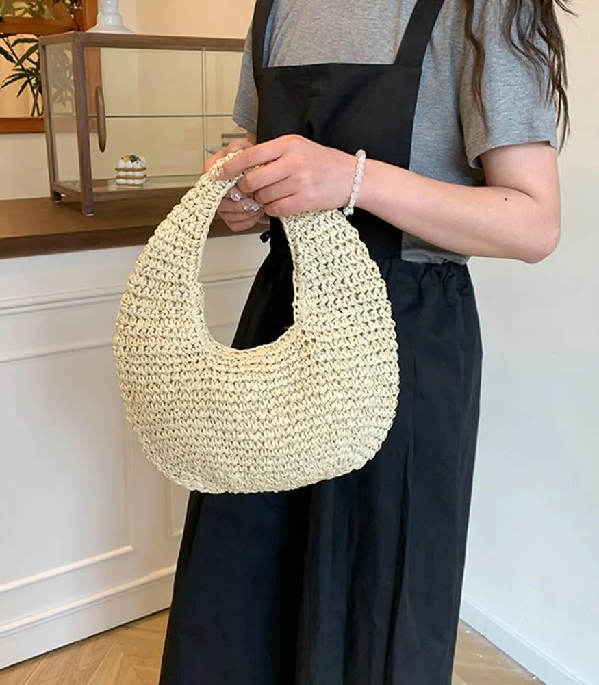 Straw Purses for Women Paper Straw Small Tote Bag Top-handle Bag Crossbody Shoulder Bags for Beach Summer Travel