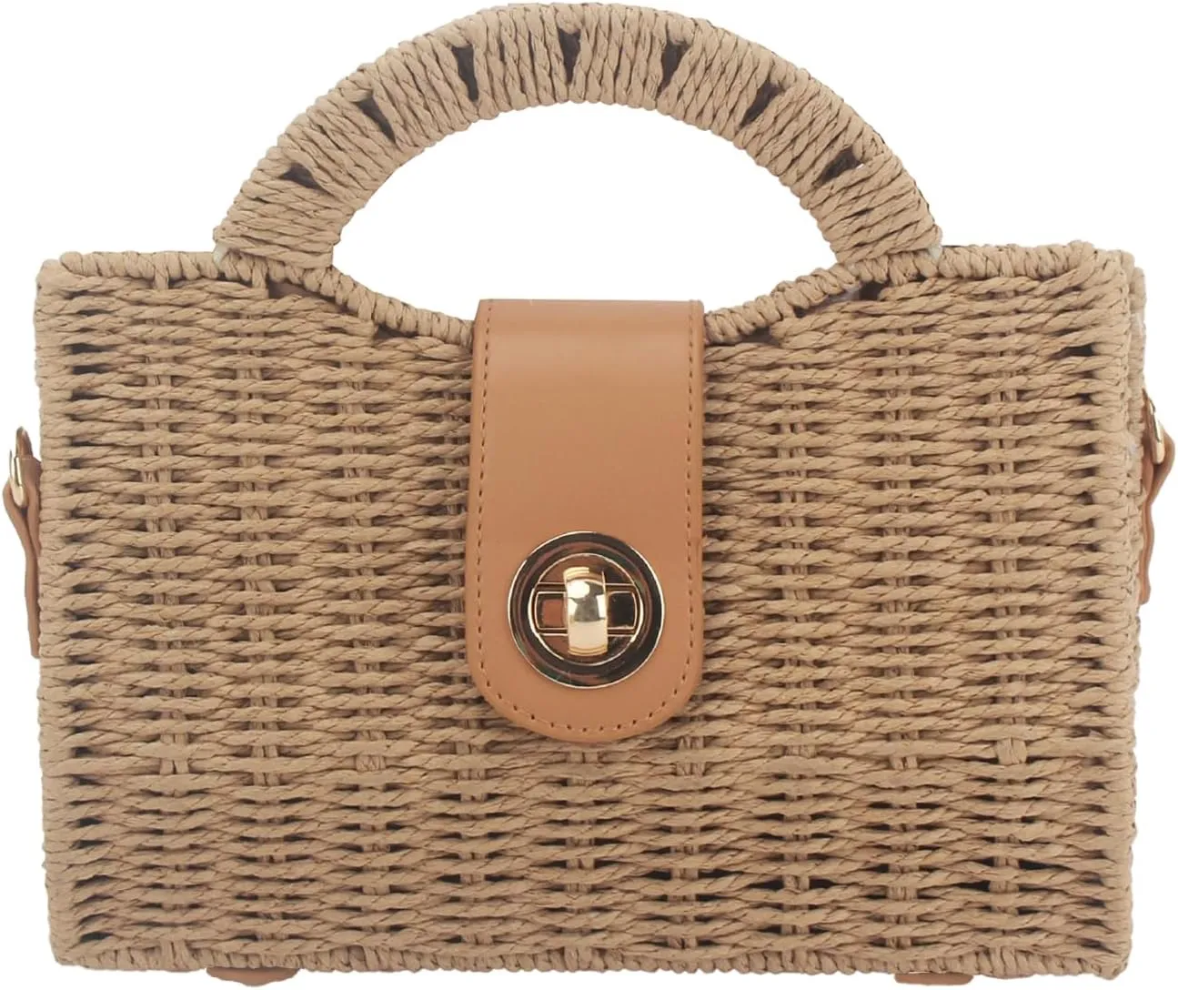 Straw Purses for Women Paper Straw Tote Bag Top-handle Bag Crossbody Bag Handbag for Beach Summer Travel