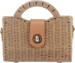 Straw Purses for Women Paper Straw Tote Bag Top-handle Bag Crossbody Bag Handbag for Beach Summer Travel
