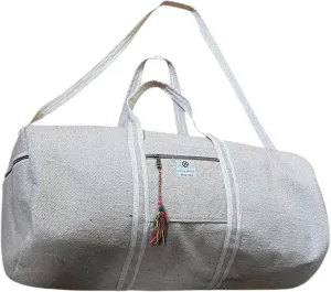 Style Savvy Hemp Gym bag/Travel Duffle Bag adjustable Shoulder Strap Gym, Swimming, Yoga, Sports, weekender bag 21.5x 11 x11 Inches, 35 LitersHemp Gym Bag adjustable strap,pockets with zipper (Large)