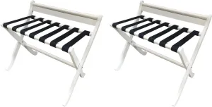 Suitcase Holder for Guest Room Set of 2 - Folding Hotel Specific Luggage Shelf, Solid Wood Travel Bag Organizer Floor Shelf Luggage Rack, for Home Bedroom Guest Room Hotel, 80X38X73cm