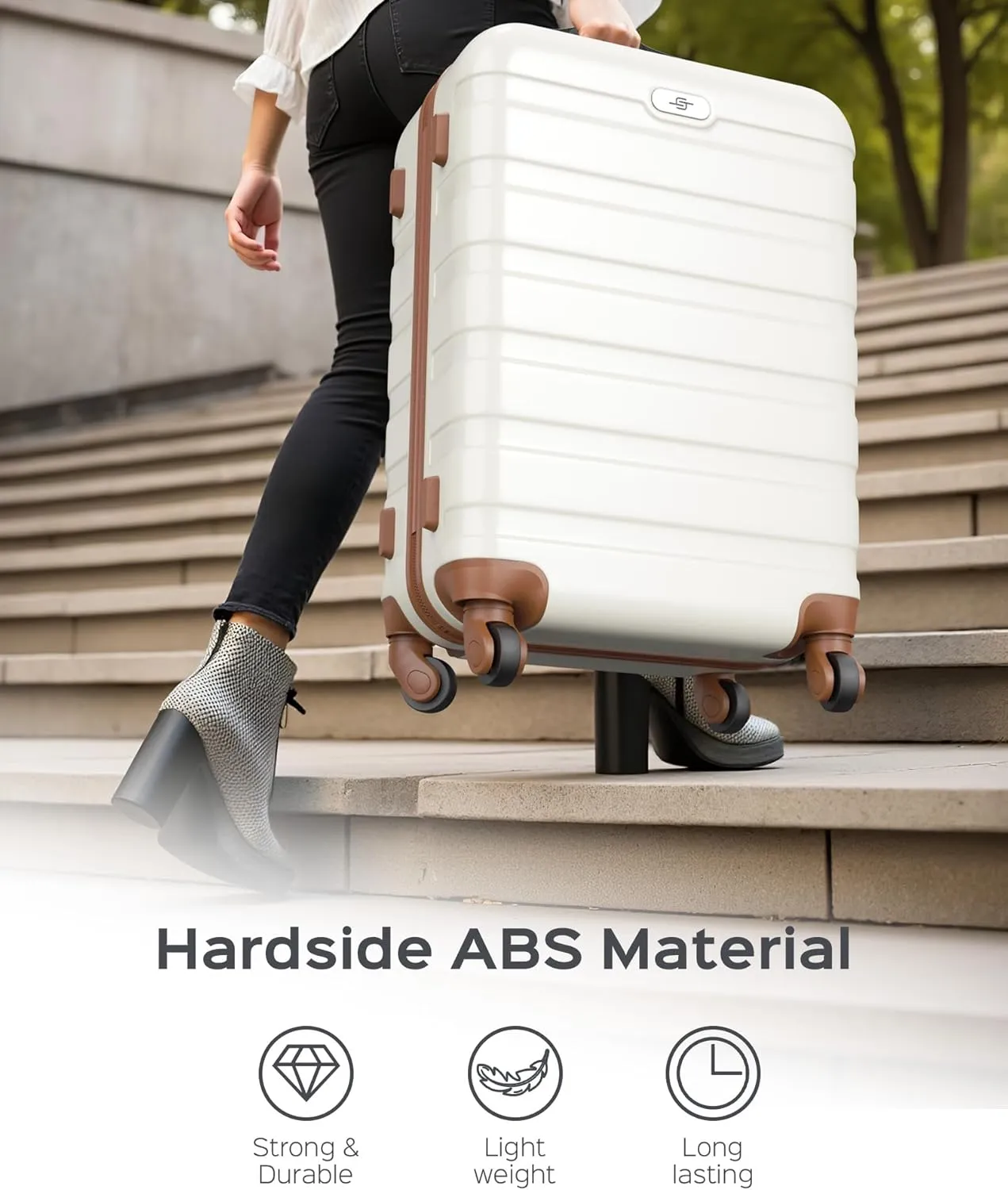 Suitour 2 Piece Luggage Sets,Hard Shell Carry on Luggage and Lightweight 27 inch Checked Luggage for Travel (19 in/27in)