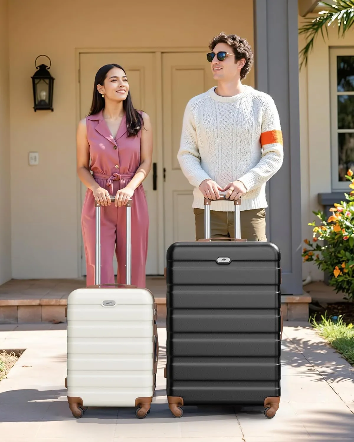 Suitour 2 Piece Luggage Sets,Hard Shell Carry on Luggage and Lightweight 27 inch Checked Luggage for Travel (19 in/27in)