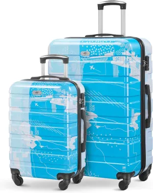 Suitour Luggage sets 2 piece,Hardside Lightweight 20 inch Carry on Suitcase and 28 inch Luggage with Spinner Wheels(20in/28in)