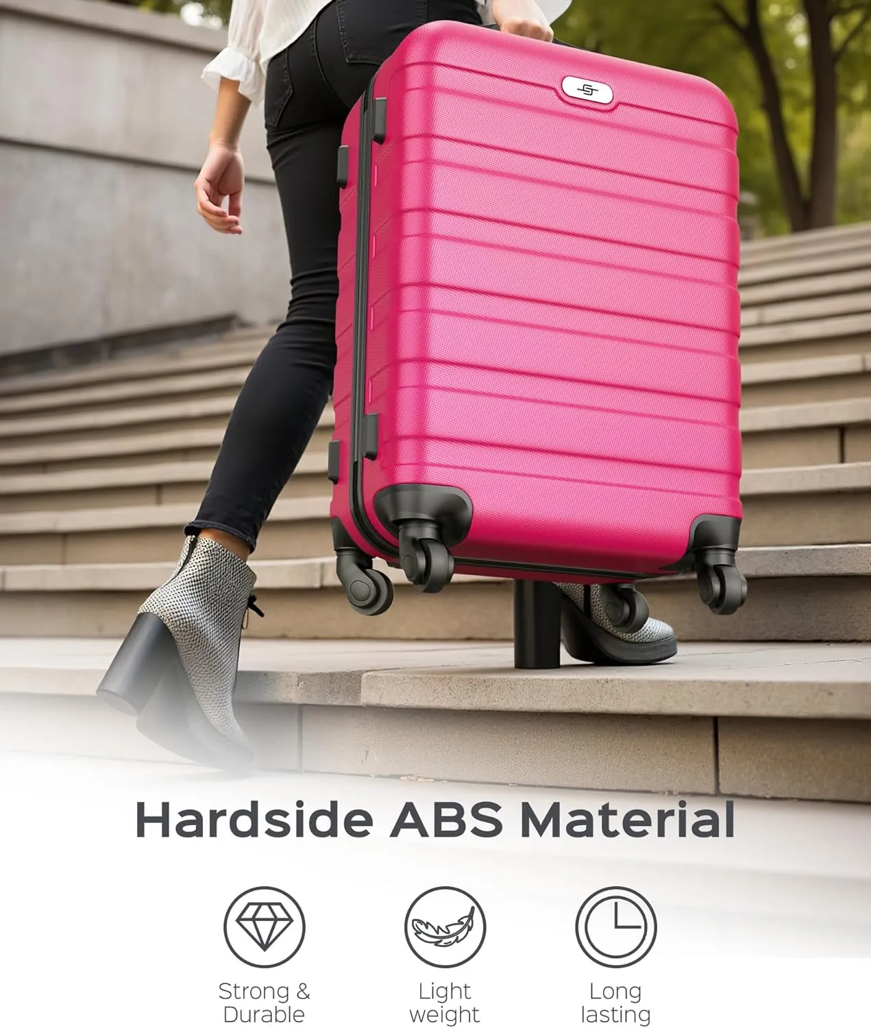 Suitour Luggage Sets 5 Piece Hardshell Suitcases with Spinner Wheels TSA Lock, Lightweight ABS Carry On Suitcase Set for Travel Business
