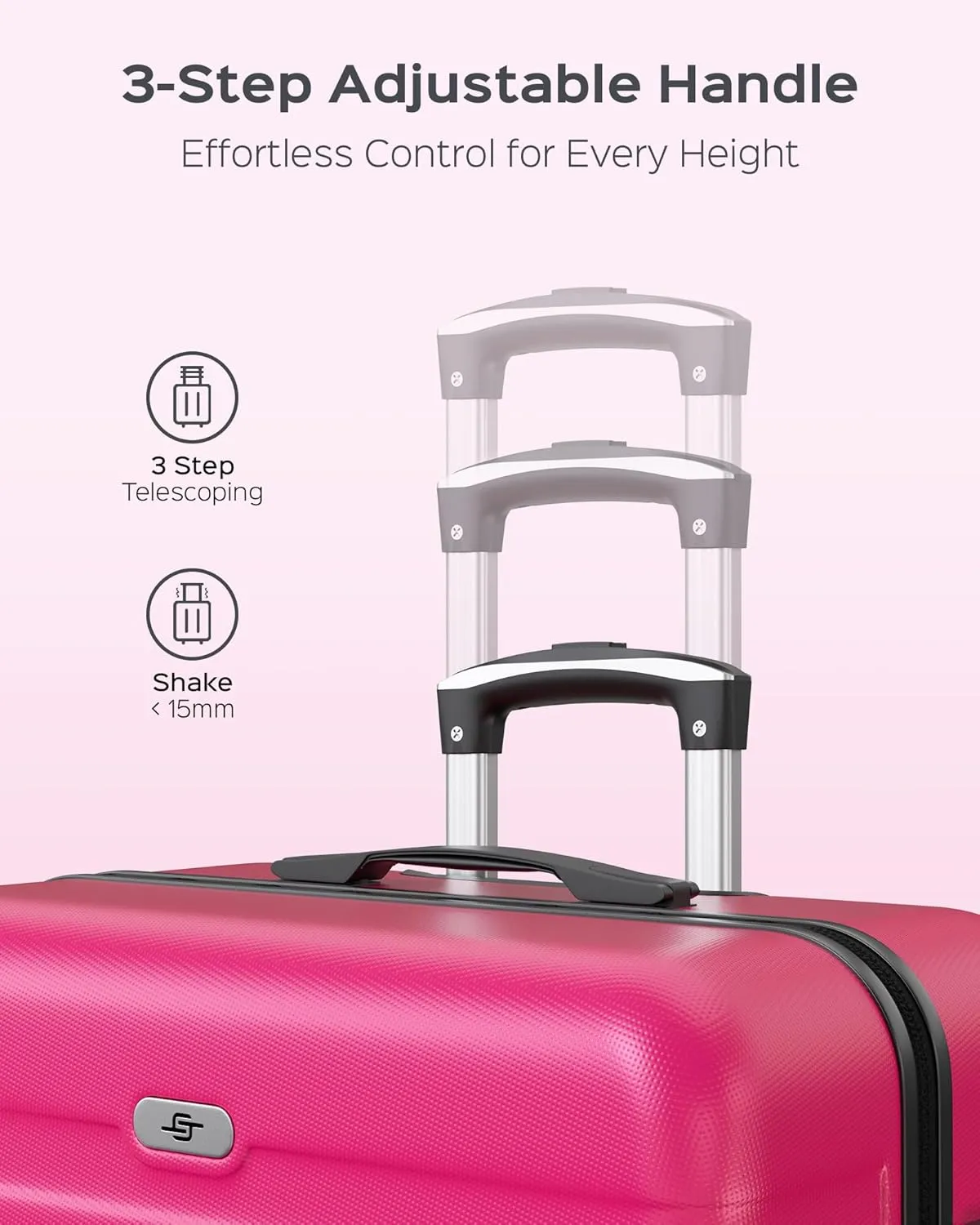 Suitour Luggage Sets 5 Piece Hardshell Suitcases with Spinner Wheels TSA Lock, Lightweight ABS Carry On Suitcase Set for Travel Business