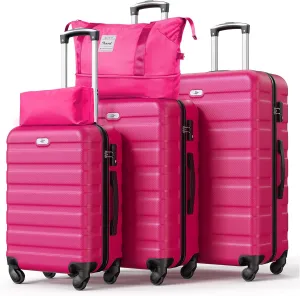 Suitour Luggage Sets 5 Piece Hardshell Suitcases with Spinner Wheels TSA Lock, Lightweight ABS Carry On Suitcase Set for Travel Business