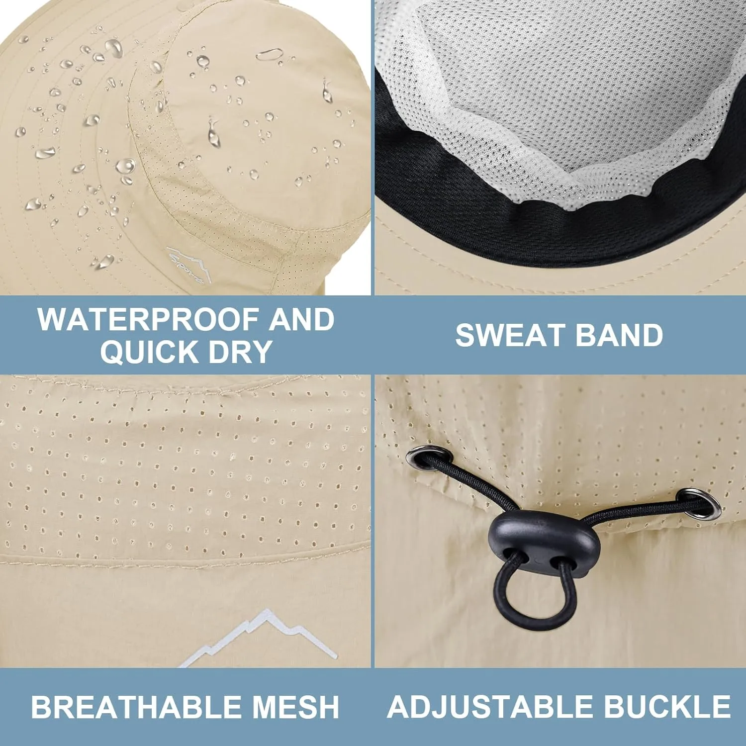 Sun Hat for Men Women with Neck Flap,UPF 50  UV Protective Hiking Fishing Hats,Wide Brim Sun Hat for Women&Men