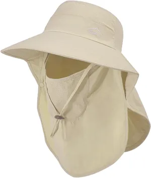 Sun Hat for Men Women with Neck Flap,UPF 50  UV Protective Hiking Fishing Hats,Wide Brim Sun Hat for Women&Men