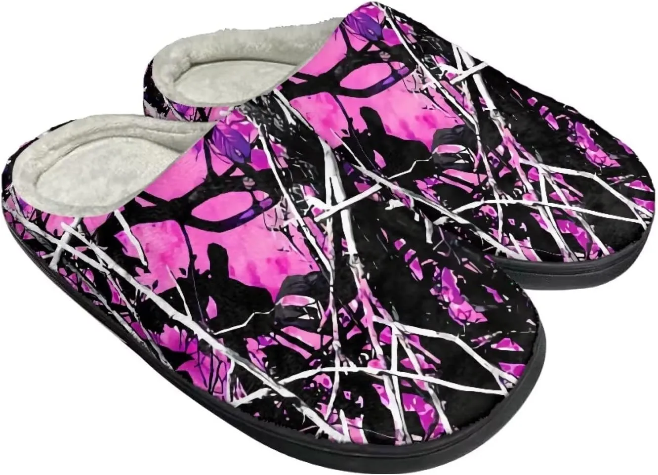 Suobstales Men Slippers Indoor Outdoor House Shoes Slip On Fall Winter Warm Bedroom Slippers for Women