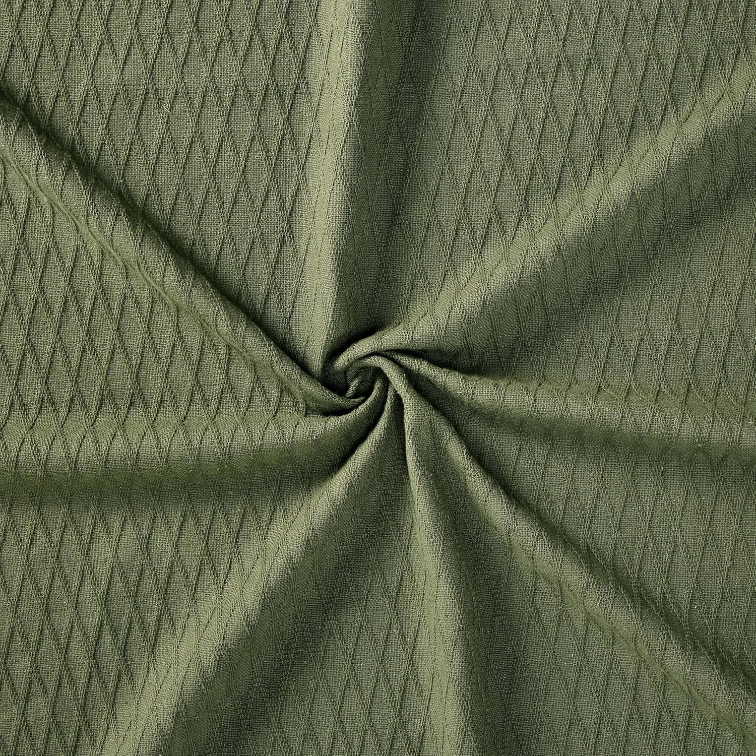 Superior 100% Cotton Diamond Weave Blanket, for Bedroom, Living Room, Couch, Picnics, Travel, Beach, or Camping, Comfy Blanket, Bedroom Decor, Essentials, Cover for Bed, Full/Queen, Forest Green