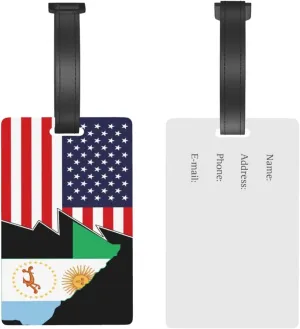 SVG Flag Map of Chaco and America Luggage Tags for Suitcases Travel Tags ID Labels for Women Men Travel Bag Luggage Accessories