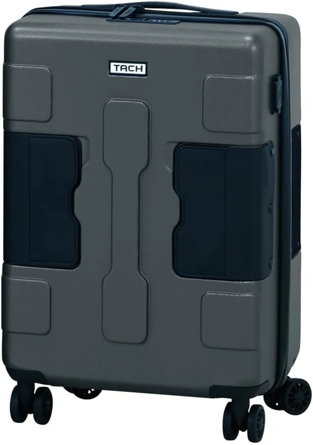 Tach V3.1 Hard Shell Carry On Luggage 20 inch | Carry on Luggage with Spinner Wheels & Patented Built-In Connecting System | One Piece Rolling Suitcase Links 9 Bags At Once (Grey)