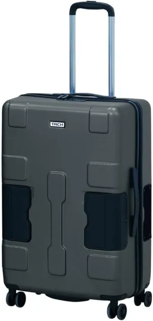 Tach V3.1 Hard Shell Carry On Luggage 20 inch | Carry on Luggage with Spinner Wheels & Patented Built-In Connecting System | One Piece Rolling Suitcase Links 9 Bags At Once (Grey)