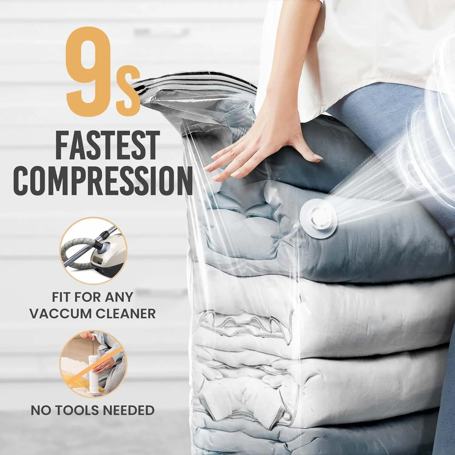 TAILI 6 Pack Vacuum Storage Bags, Jumbo Cube (31x40x15 Inch), Extra Large Vacuum Seal Bags for Comforters, Blankets, Bedding, Clothes, Closet Organization Space Saving, Clear