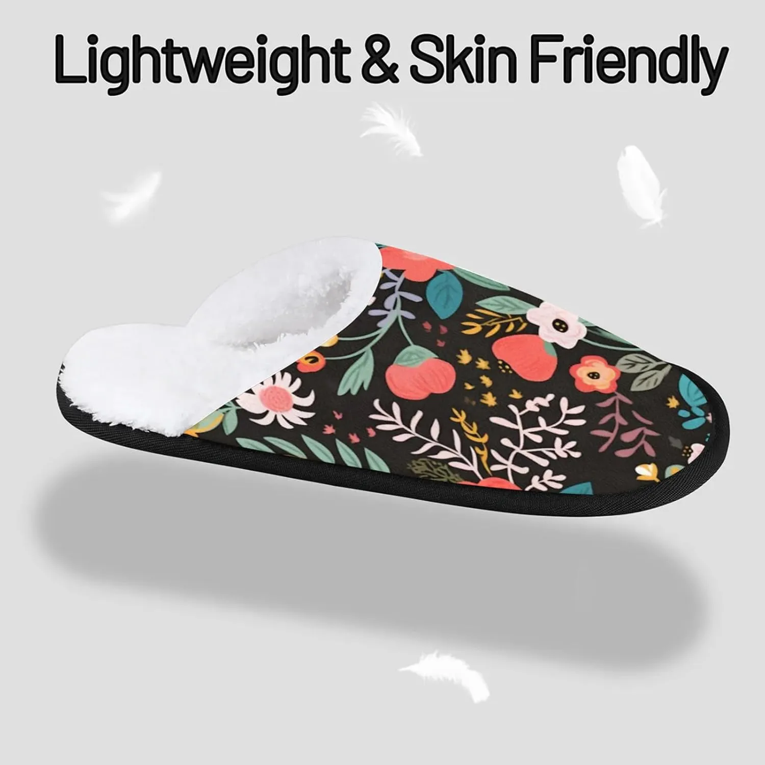 Tavisto Cozy Travel Slippers for Women Men, Non-Slip Sole Fleece Lining Washable House Shoes