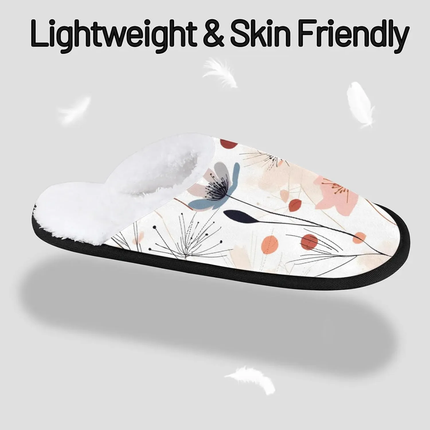 Tavisto Cozy Travel Slippers for Women Men, Non-Slip Sole Fleece Lining Washable House Shoes