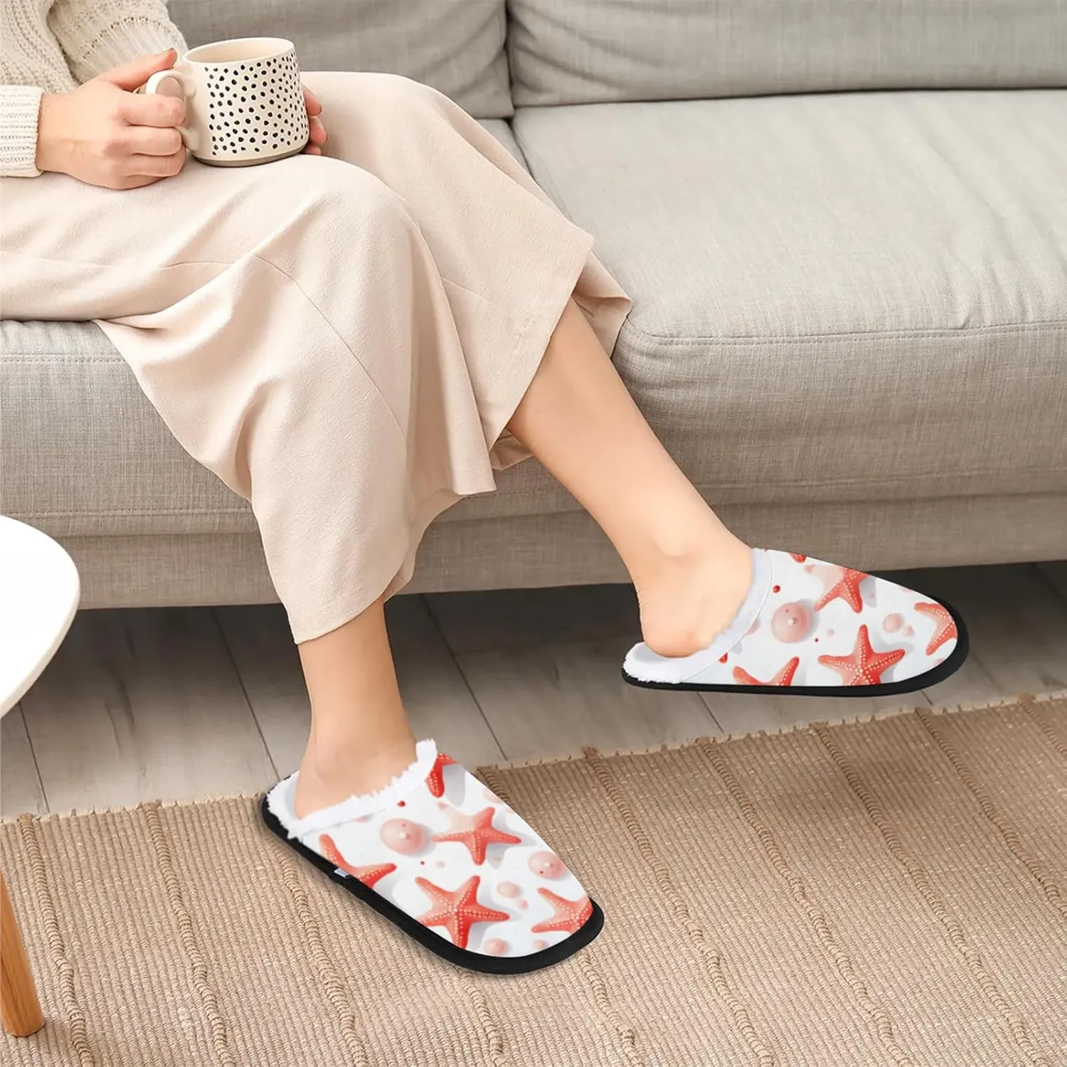 Tavisto Cozy Travel Slippers for Women Men, Non-Slip Sole Fleece Lining Washable House Shoes