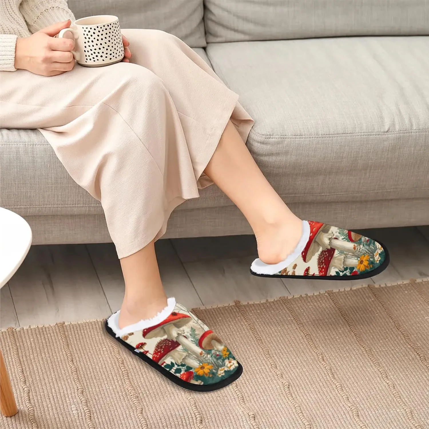Tavisto Cozy Travel Slippers for Women Men, Non-Slip Sole Fleece Lining Washable House Shoes