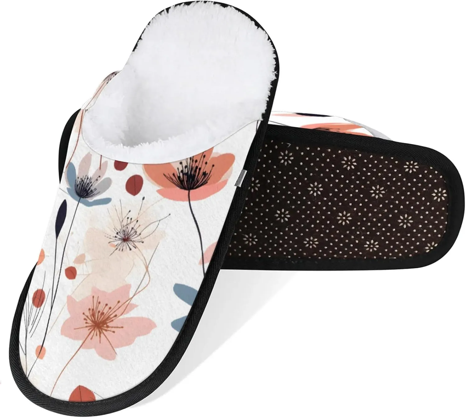 Tavisto Cozy Travel Slippers for Women Men, Non-Slip Sole Fleece Lining Washable House Shoes