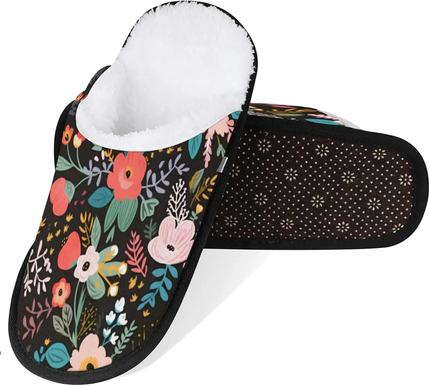 Tavisto Cozy Travel Slippers for Women Men, Non-Slip Sole Fleece Lining Washable House Shoes