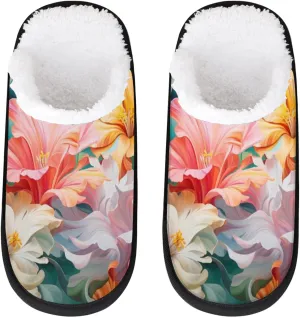 Tavisto Cozy Travel Slippers for Women Men, Non-Slip Sole Fleece Lining Washable House Shoes