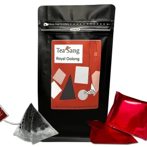 [Tea Sang] Royal Oolong Tea - Taiwanese High Mountain Tea - 15 Individually Packaged Pyramid Tea Bags - Natural Loose Leaf - Soothing and Relaxing