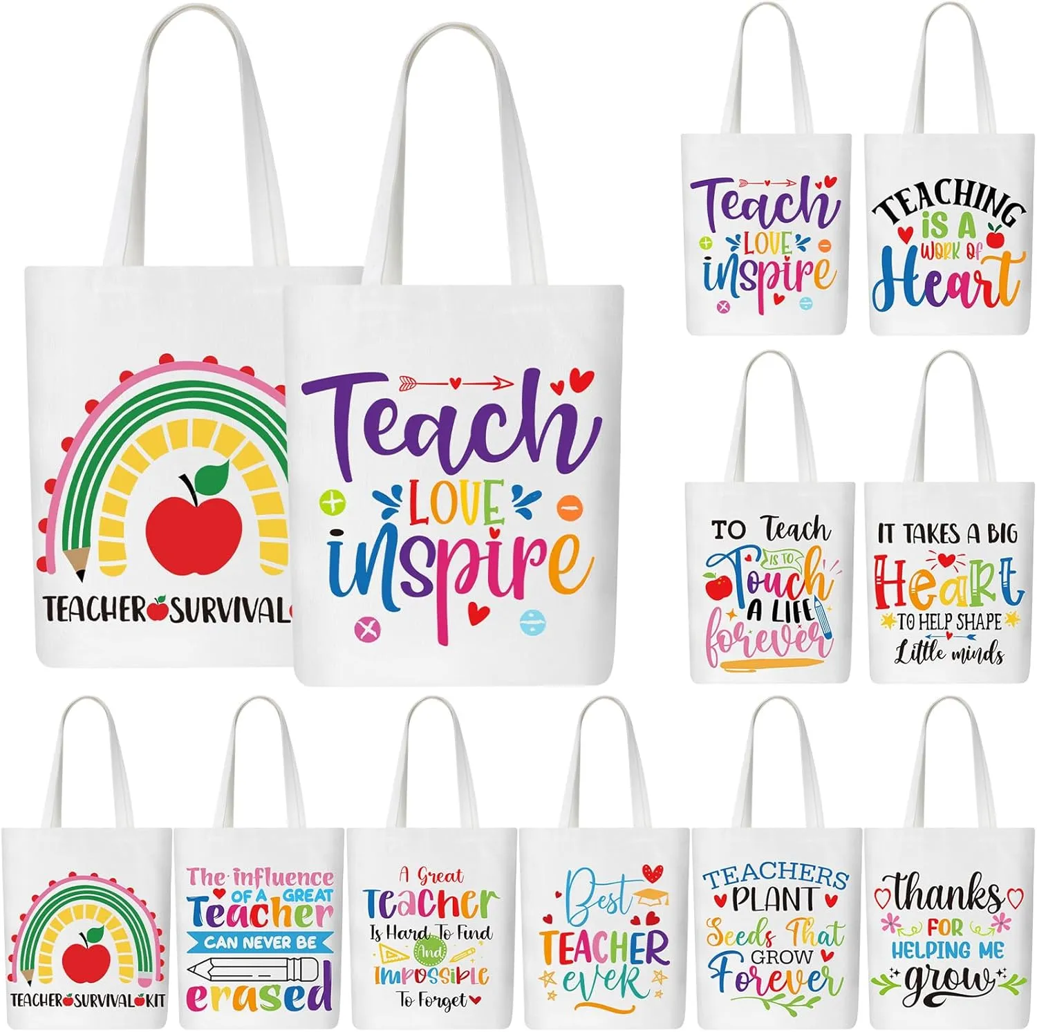 Teacher Appreciation Gift Teacher Tote Bags for Women Tote Reusable Bags Back to School First Day of School
