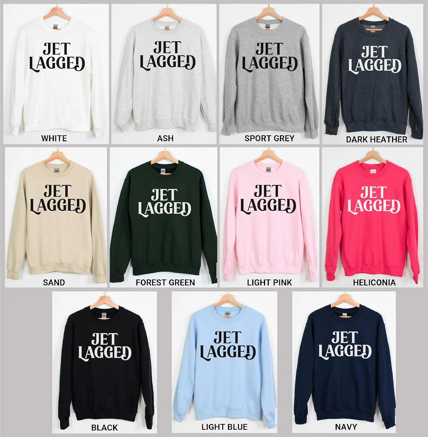 TEEAMORE Jet Lagged Sweatshirt Travel Airplane Mode Adventure Vacation Mode Jet Lag Crewneck