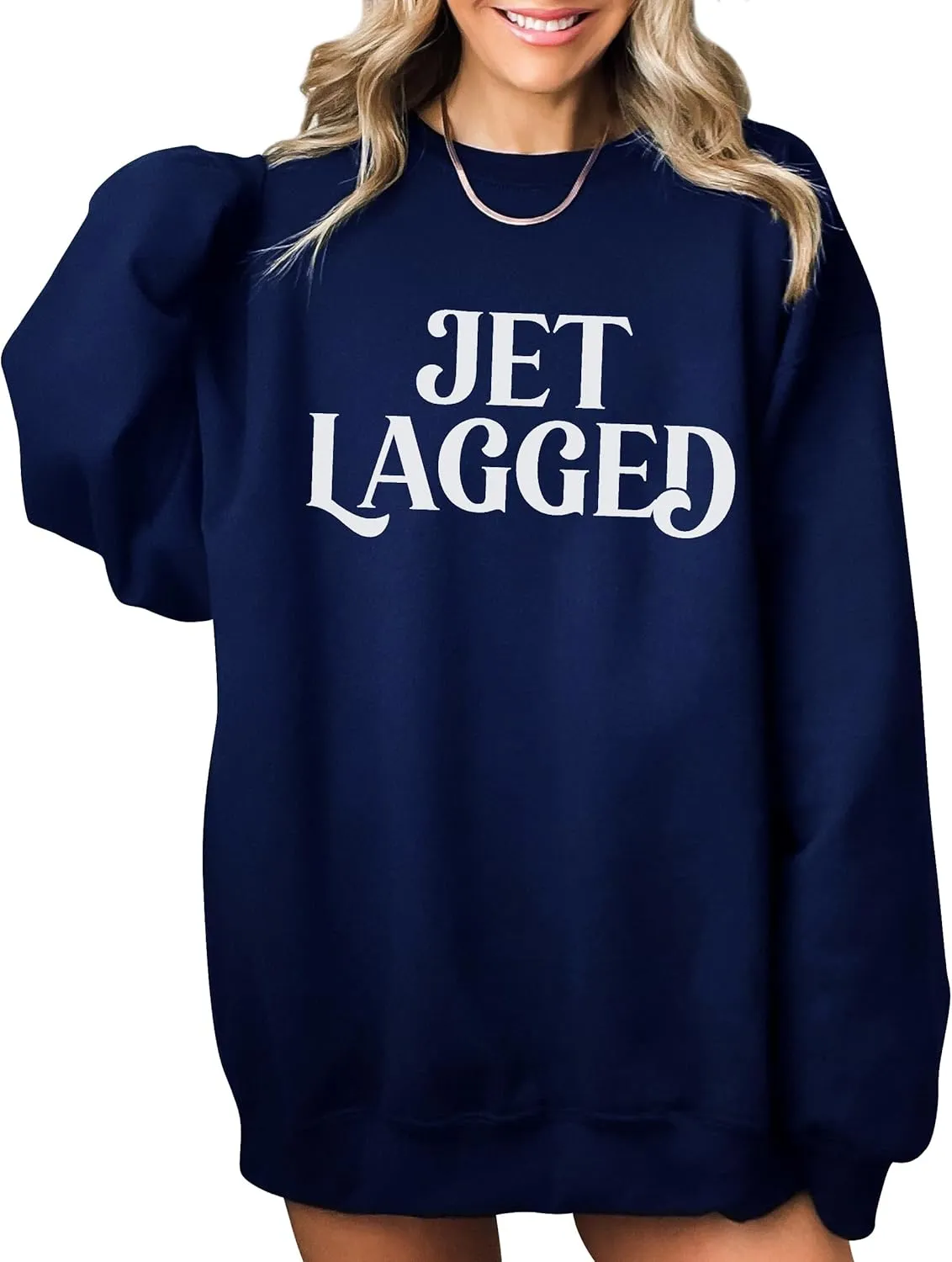 TEEAMORE Jet Lagged Sweatshirt Travel Airplane Mode Adventure Vacation Mode Jet Lag Crewneck