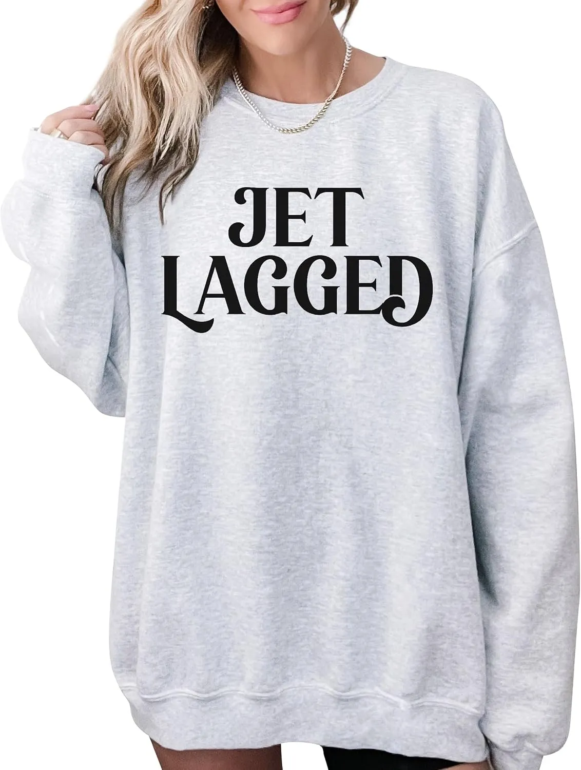 TEEAMORE Jet Lagged Sweatshirt Travel Airplane Mode Adventure Vacation Mode Jet Lag Crewneck