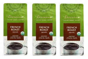 Teeccino Organic Caffeine Free Herbal Coffee, Maya French Roast, 11-Ounce Bags (Pack of 3)