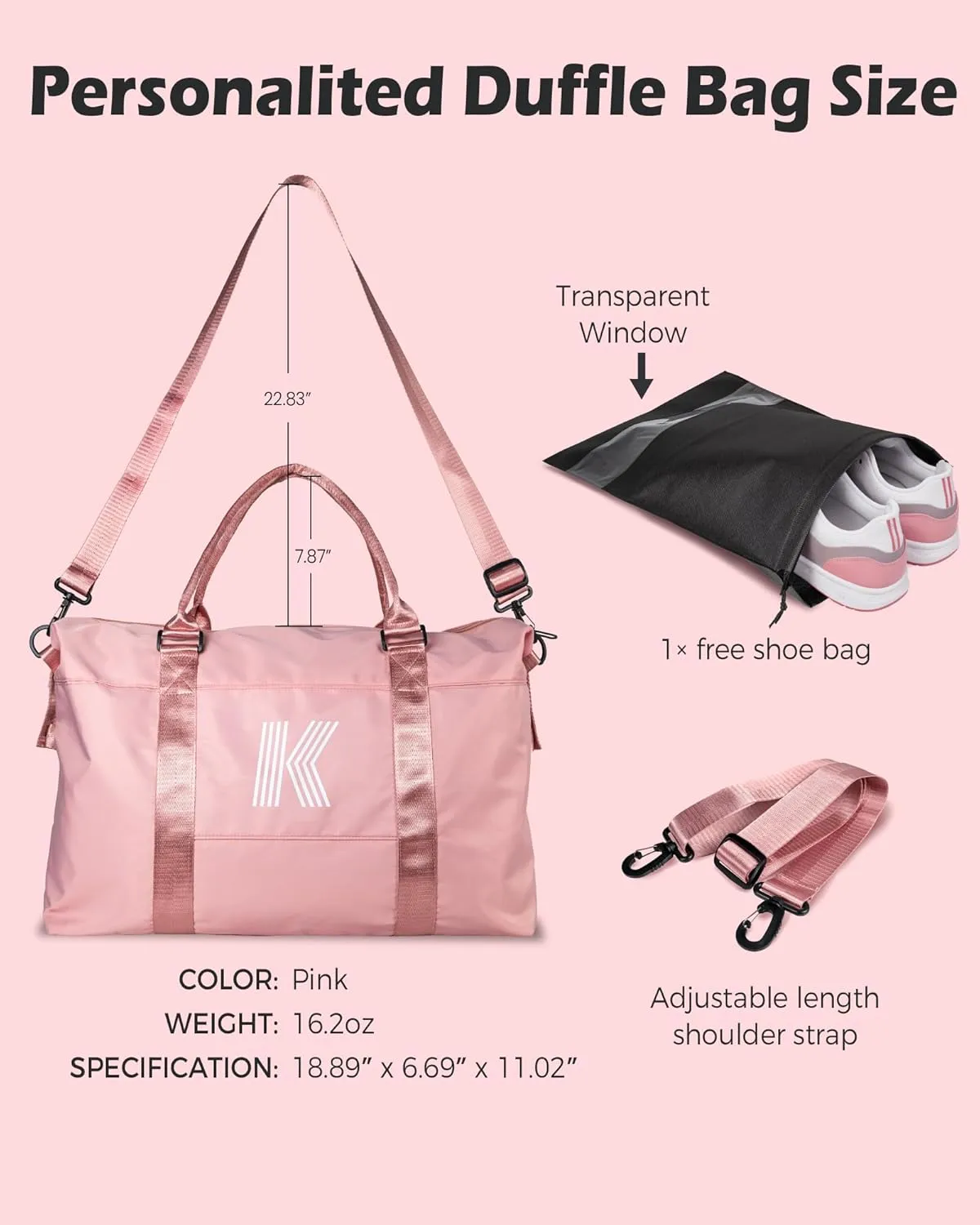 Teen Girl Gifts,Initial Travel Duffel Bag, Gym Bag, Personalized Weekender Bag，Monogram Overnight Bag Daughter In Law Gifts Teen Girl Gift Basket (Letter O)