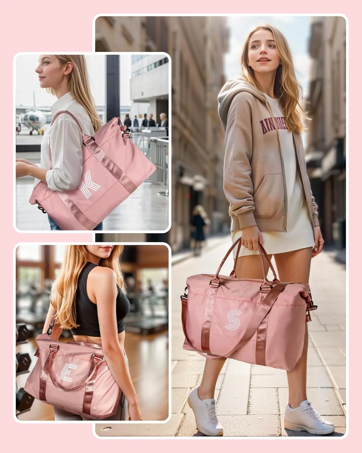 Teen Girl Gifts,Initial Travel Duffel Bag, Gym Bag, Personalized Weekender Bag，Monogram Overnight Bag Daughter In Law Gifts Teen Girl Gift Basket (Letter O)