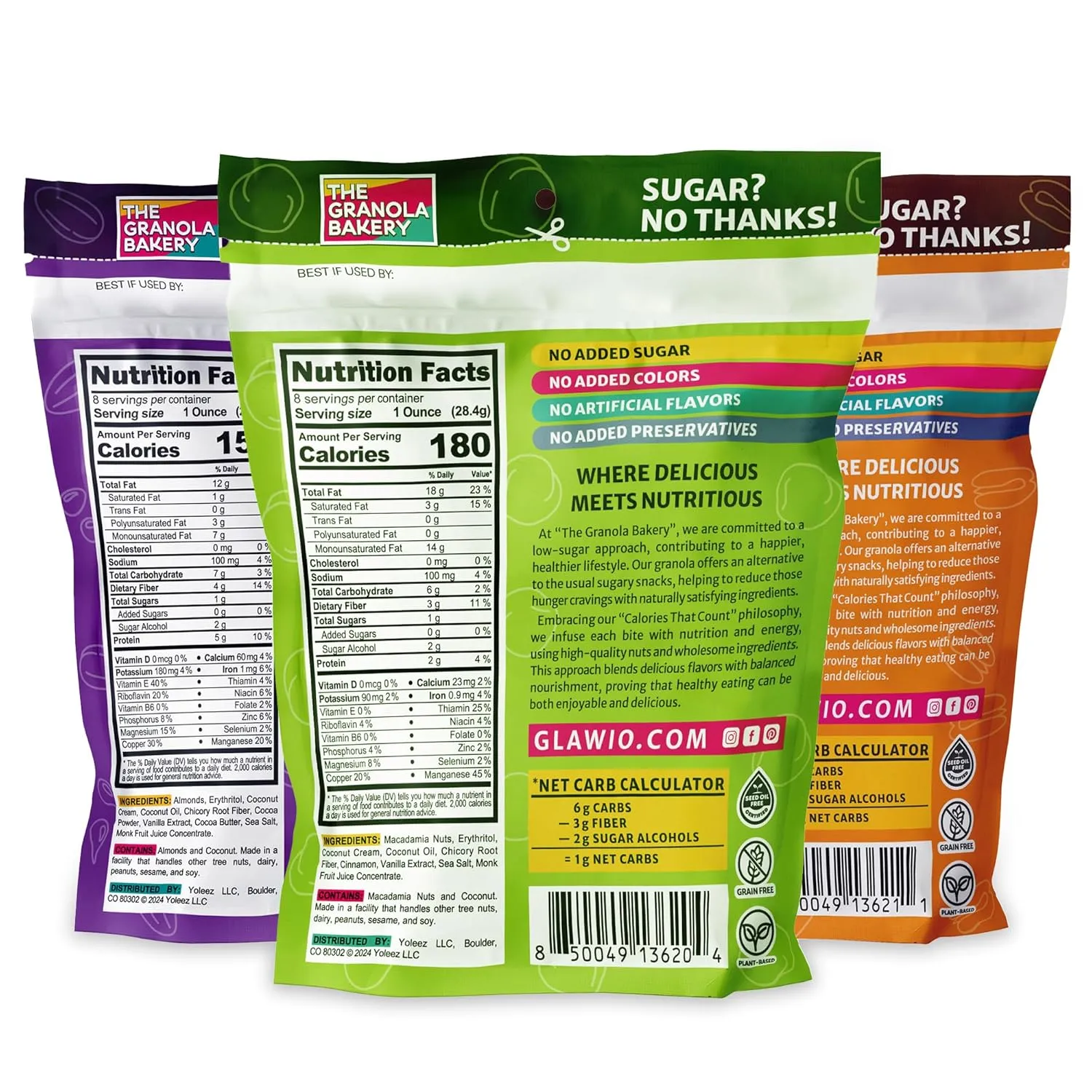 TGB Variety Keto Nuts, No Added Sugar, Gluten Free, Healthy Low Carb Snack, 8oz Bags (Pack of 3)