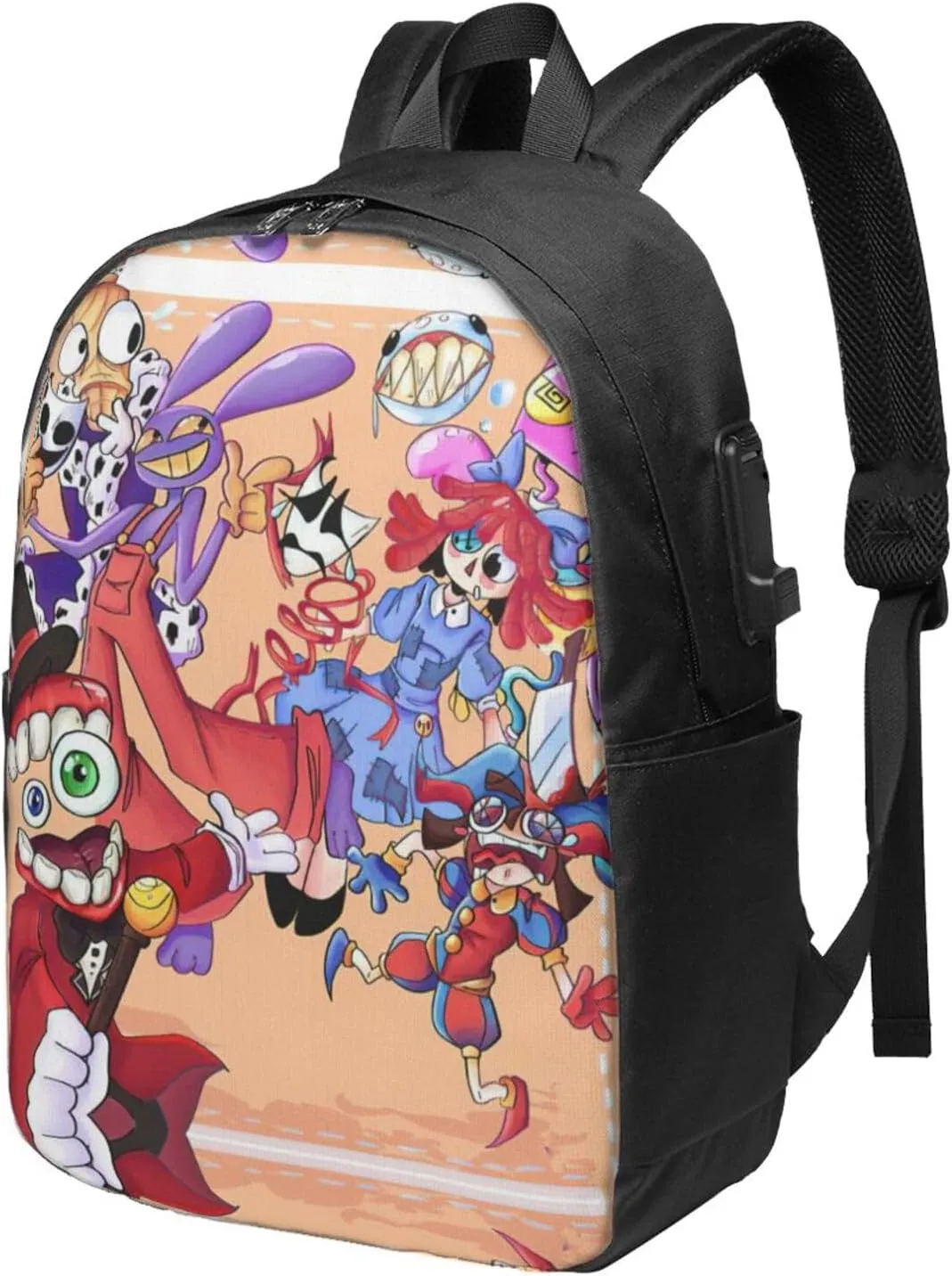 The Amazing Funny Digital Comedy Circus Laptop Backpack Large Travel Bags for Men Women Gym Bags Cozy Business Backpack Casual Daypack for Activities Notebook Bag with Usb Charging Port