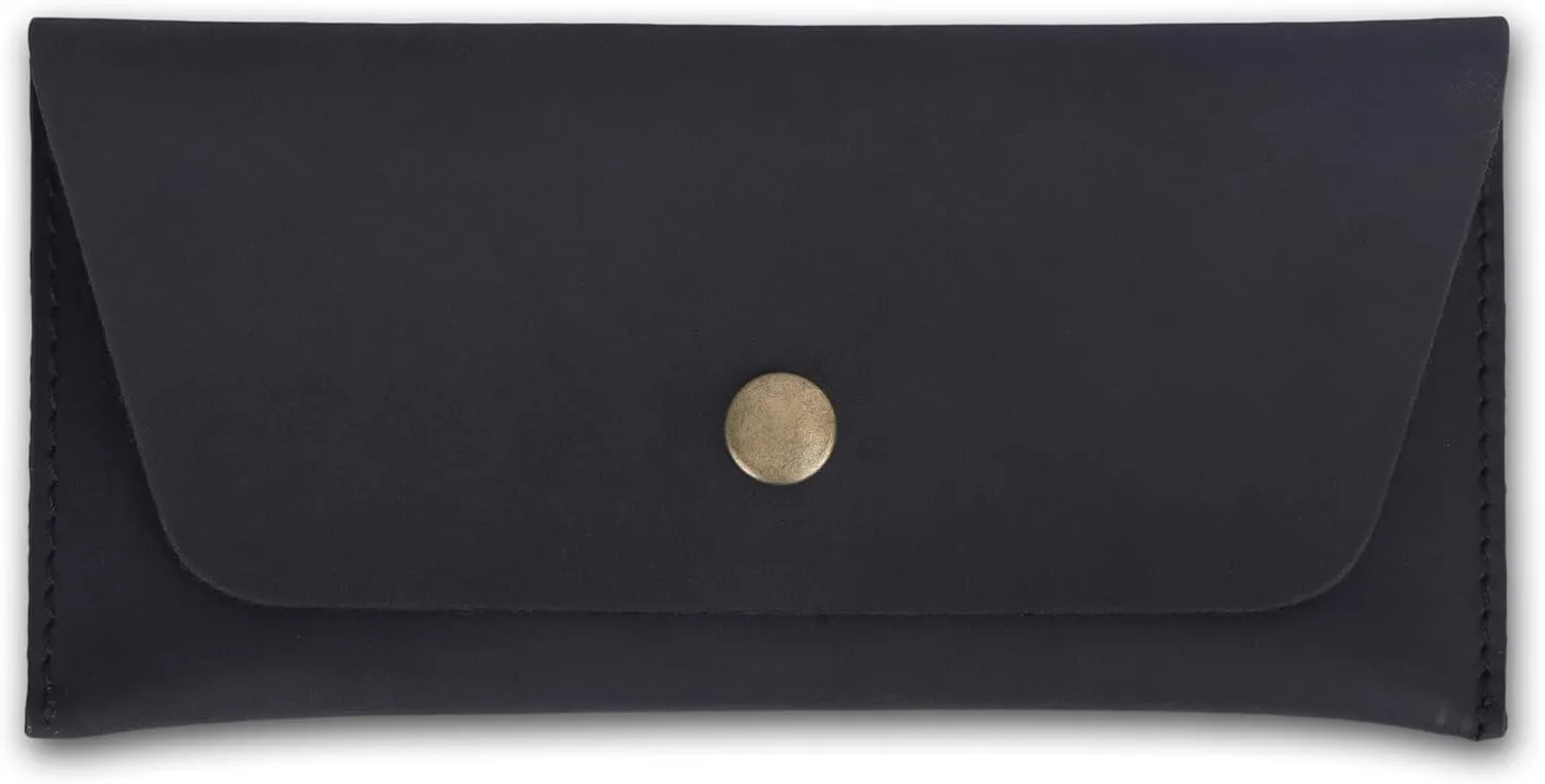 The Antiq Leather Currency Pouch Dollar Bills Organiser Handmade Travel Wallet Utility Money Pouch Cash Currency Envelope- Black