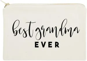 The Cotton & Canvas Co. Best Grandma Ever Cosmetic Bag and Travel Make Up Pouch