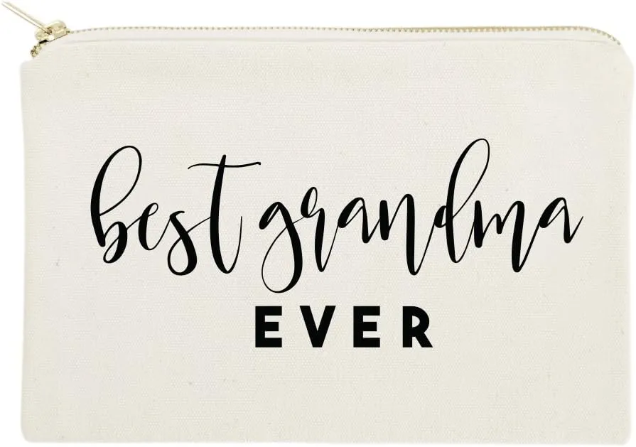 The Cotton & Canvas Co. Best Grandma Ever Cosmetic Bag and Travel Make Up Pouch