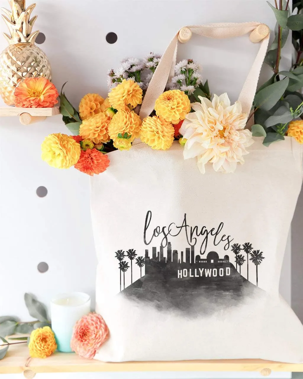 The Cotton & Canvas Co. Cityscape, Souvenir, Beach, Shopping and Travel Reusable Shoulder Tote and Handbag