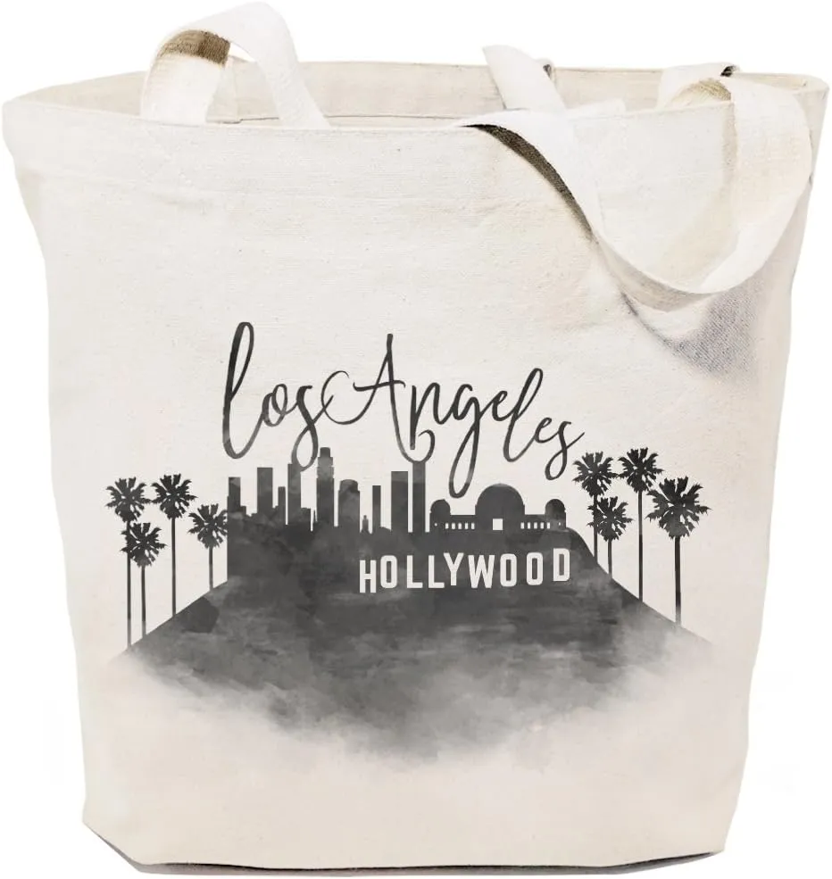 The Cotton & Canvas Co. Cityscape, Souvenir, Beach, Shopping and Travel Reusable Shoulder Tote and Handbag