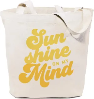 The Cotton & Canvas Co. Sun Shine on My Mind Summer Beach Bag, Swim Bag, Shopping and Travel Reusable Shoulder Tote and Handbag