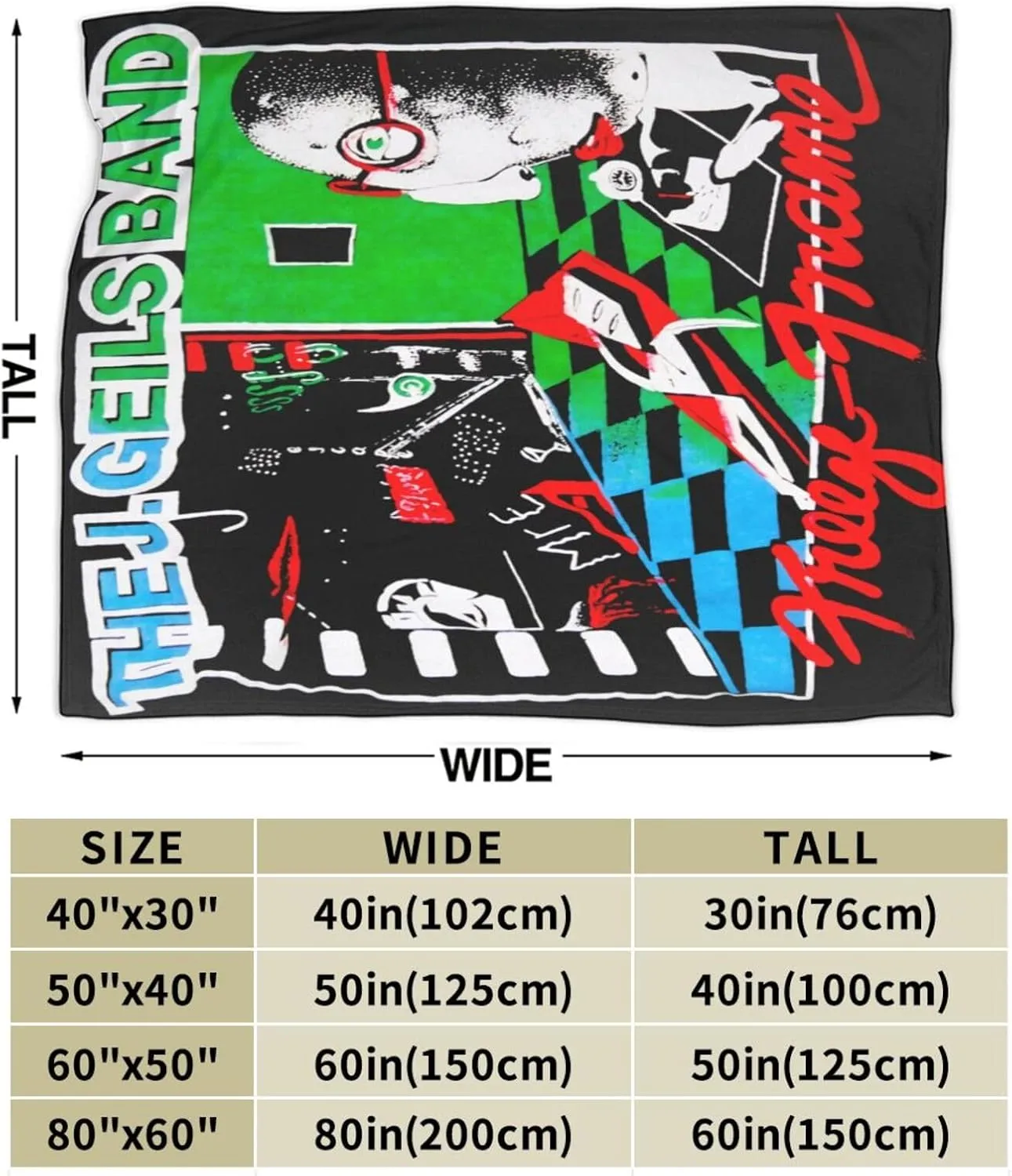 The Rock J Musics Geils Band Throw Flannel Blanket for Bed Sofa Room Couch Camping Soft Air Conditioning Quilt for All Seasons 80"x60"