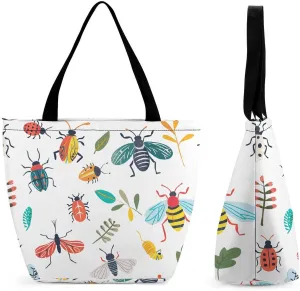 This Bright Insect Pattern Women's Shopping Bag Foldable Washable Shoulder Bag Adopts High-definition Printing Technology, with Clear Patterns And Rich Colors. There Are Many Patterns to Choose From,