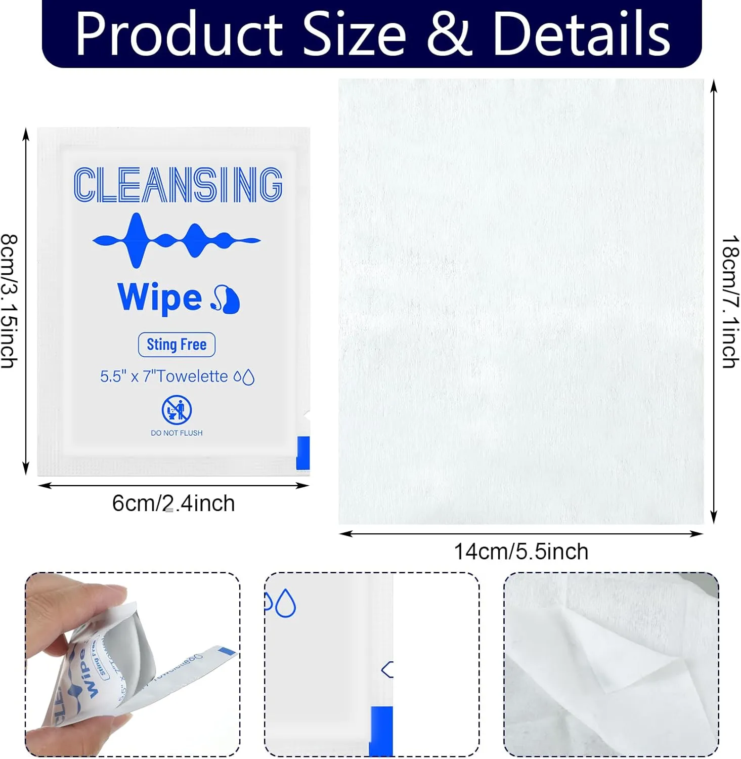 Timgle 200 Count Hearing Aid Wipes Individually Wrapped Cleaning Towelettes Phone Cleaning Wipes Laptop Cleaner Wipes for Earwax Earbuds Sweat Earmold Earplugs in Ear Monitors Clean Removal