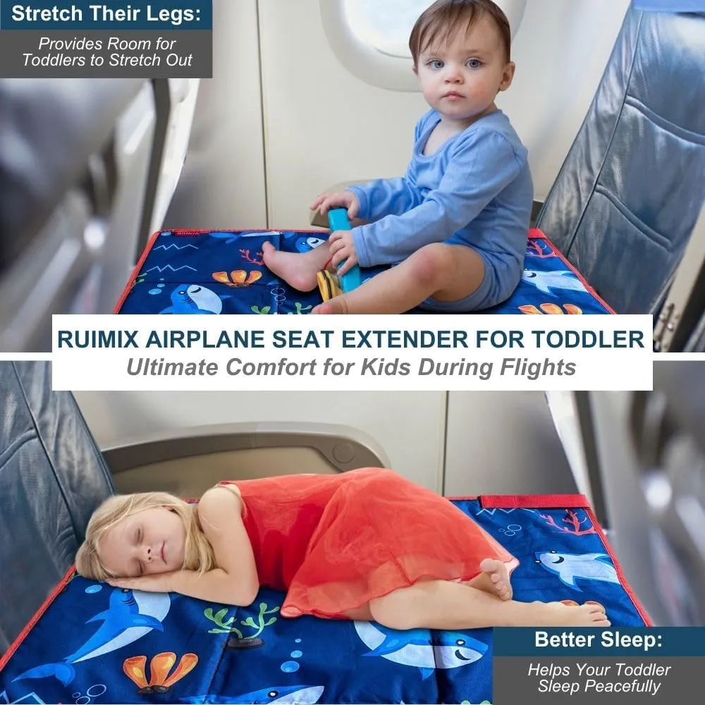Toddler Airplane Bed | Toddler Travel Essentials | Flyaway Kids Bed Airplane | Portable & Easy to Clean | Fit for Various Modes of Travel | Must Have (Black Dino)