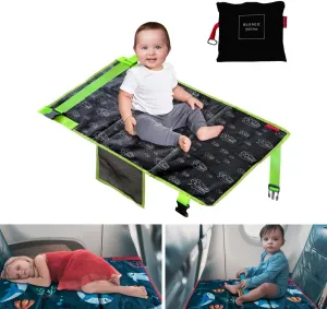 Toddler Airplane Bed | Toddler Travel Essentials | Flyaway Kids Bed Airplane | Portable & Easy to Clean | Fit for Various Modes of Travel | Must Have (Black Dino)