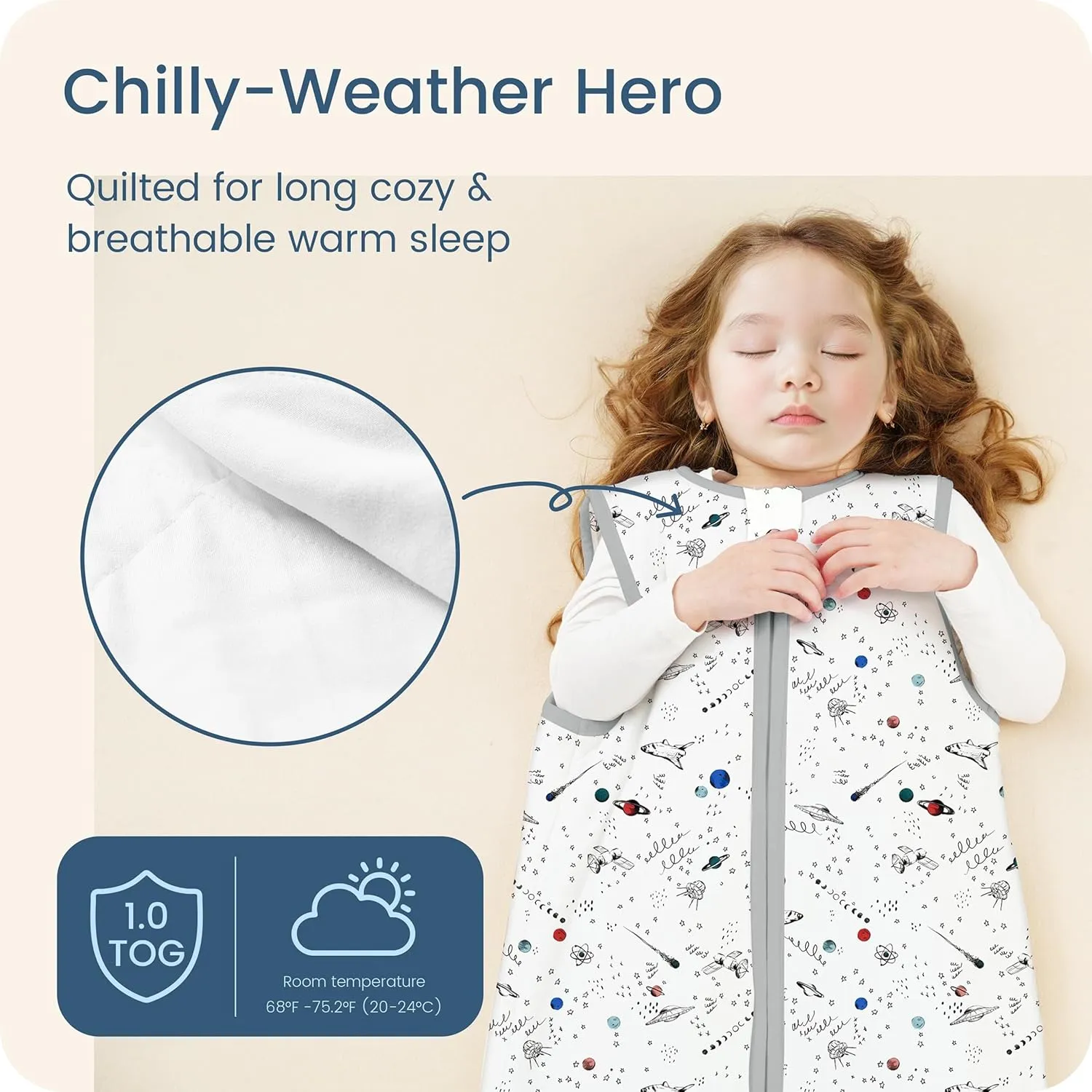 Toddler Sleep Sack 2t-3t-4t, 1.0 TOG Sleep Sack with Sleeveless, Cozy Premium Baby Wearable Blanket with 2-way Safe Zipper All Season Sleeping Bags, 1-pack