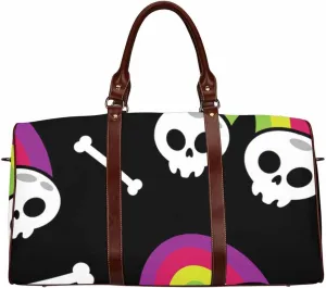 Toiletries Travel Bag Skull Rainbow And Bones Personal Item Sports Gym Bag Water Resistant Weekender Overnight Bags For Women(Type-3,18.62"x 8.5"x 9.65")