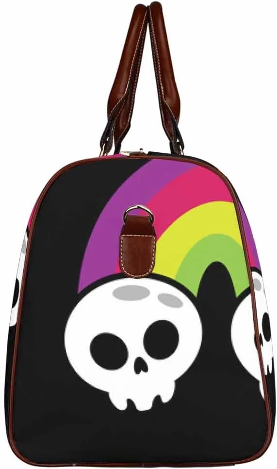Toiletries Travel Bag Skull Rainbow And Bones Personal Item Sports Gym Bag Water Resistant Weekender Overnight Bags For Women(Type-3,18.62"x 8.5"x 9.65")